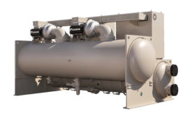 The Daikin Magnitude® magnetic bearing water-cooled chiller is 40 percent more efficient than standard centrifugal chillers and is available in 100-1,500 ton sizes. Photo courtesy of Caikin Applied