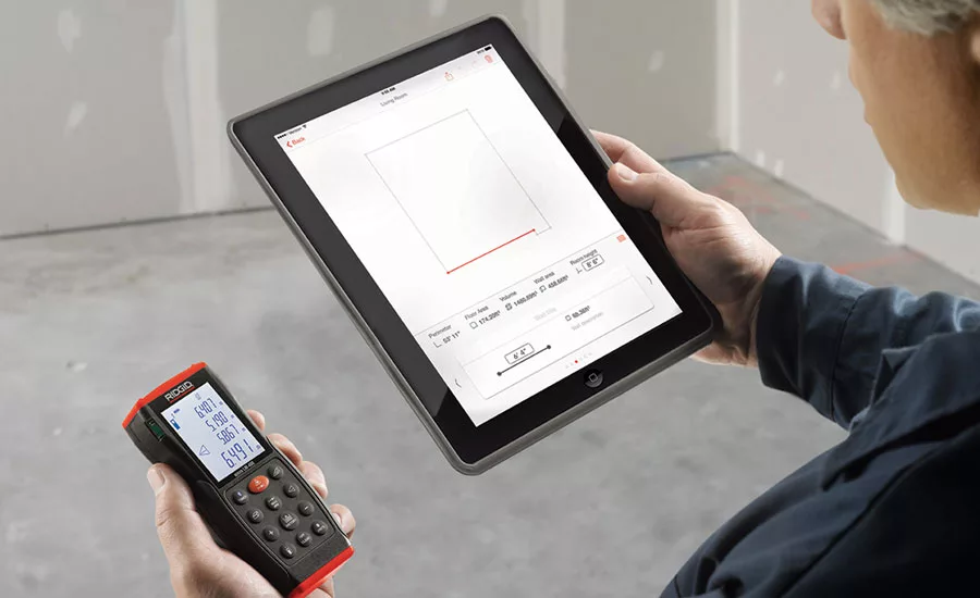 The RIDGIDSketch™ tool for mobile devices allows users to calculate and communicate measurements of a project.