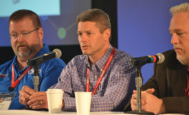 Rob Basnett, president and owner of Basnett Plumbing, Heating, & Air Conditioning in Littleton, Massachusetts (Center), answers questions from attendees during a contractor panel at NCI’s Summit conference.