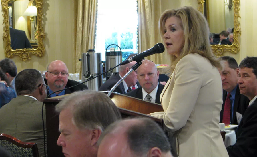 U.S. Rep. Marsha Blackburn, R-Tennessee, discusses overregulation with HARDI members during breakfast at the Capitol Hill Club.