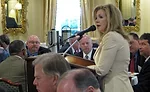 U.S. Rep. Marsha Blackburn, R-Tennessee, discusses overregulation with HARDI members during breakfast at the Capitol Hill Club.