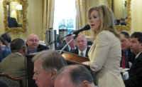 U.S. Rep. Marsha Blackburn, R-Tennessee, discusses overregulation with HARDI members over breakfast at the Capitol Hill Club.