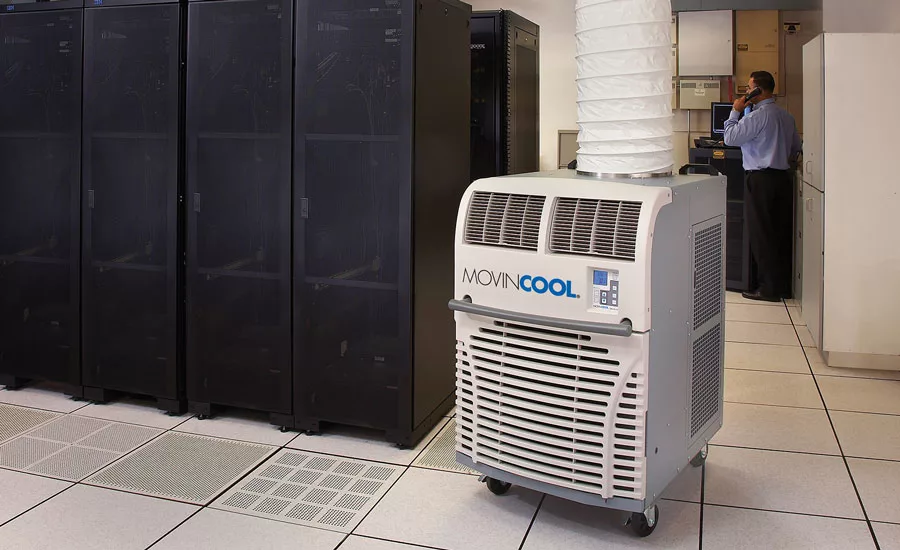 Portable cooling units provide data center managers with peace of mind against costly downtime. MovinCool’s Office Pro 36 model accomplishes this by providing 36,000 Btuh of cooling.