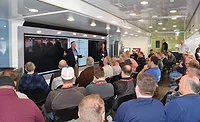TRAINING PARTNERS Young Supply Co. holds a training session for its customers in partnership with Rheem Mfg. Co. on its mobile demo trailer.