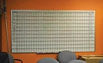 Samm’s keeps track of its employees’ monthly goals with this Running Goal Board in the company’s office.