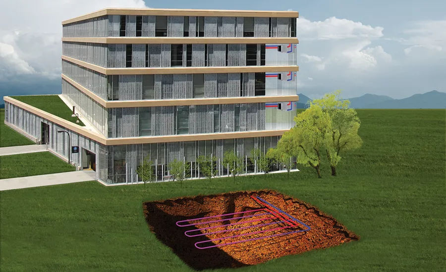 Geothermal heat pumps can save building owners 30-50 percent in heating and cooling costs, making them good for the wallet as well as the planet. Photo courtesy of Bosch Thermotechnology Corp.