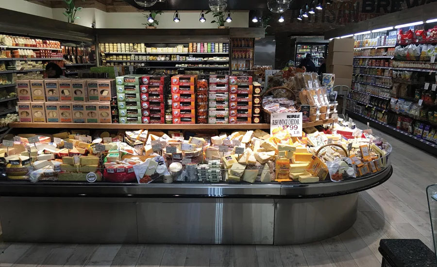 The cheese display at DeCicco & Sons’ Platinum GreenChill store in Larchmont, New York.