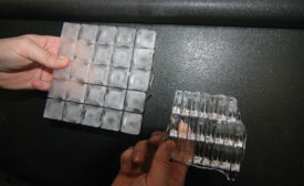 There is a clear difference between hard ice (right) and soft ice. Photo courtesy of Ferris State University