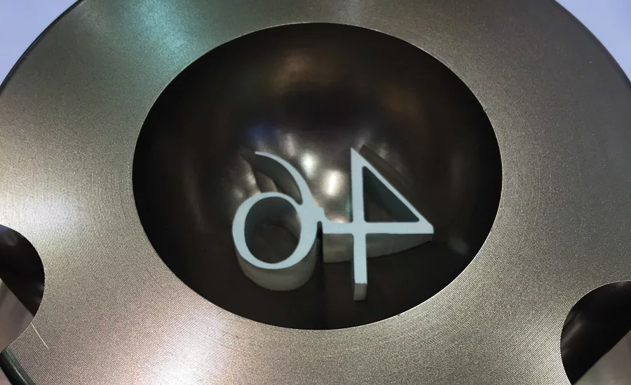 FIGURE 3: An aluminum mold with a custom logo. Photo courtesy of Spirit Ice Vice