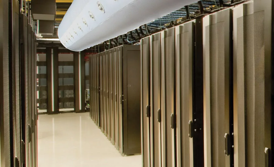 DataSox, DuctSox’s customizable air displacement ventilation ductwork system, features on-site directional adjustability, which helps efficiently cool commercial data center equipment.