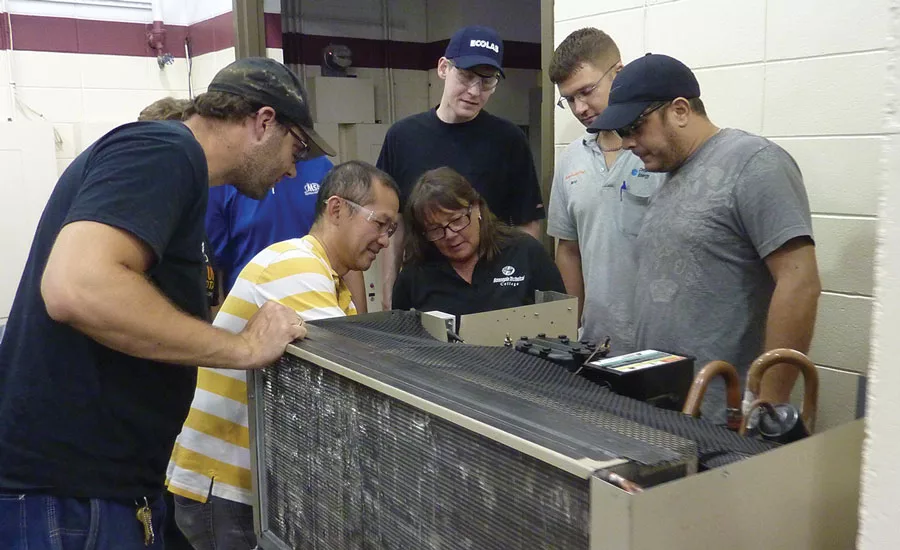 Of the six HVACR instructors at Hennepin Tech, four, including Rhonda Wiggins, are program alumni. Photo courtesy of Hennepin Technical College