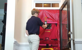 A blower door is a popular tool for home-performance contractors to measure the air tightness of a home and to help locate air leakage in the structure’s envelope.