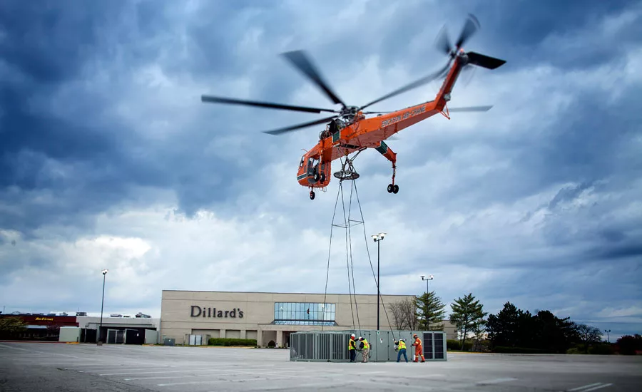 Helicopter rooftop air conditioner