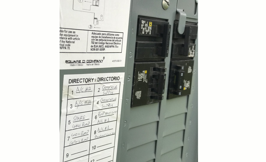 Electrical Panel Identification Chart