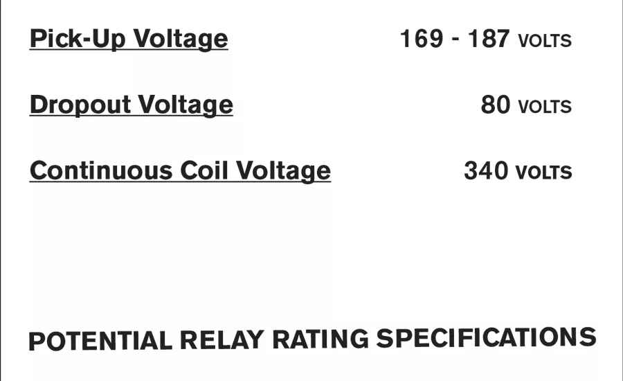 relay rating specification