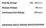 relay rating specification