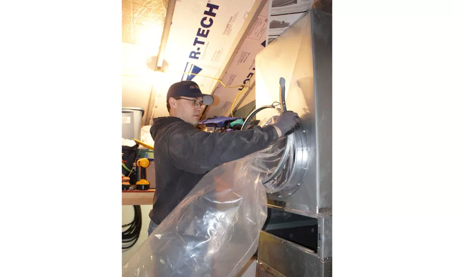 Flexible tubing is used to deliver sealant to the duct interior - ACHR