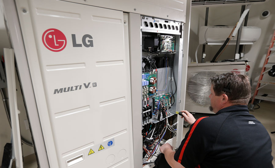 EDUCATIONAL BENEFITS: LG is working to educate the Department of Defense (DoD) decision-makers about the benefits of VRF technologies, such as LG’s Multi V family of products, that deliver high energy saving potential, minimum maintenance, and low failure risk. - ACHR