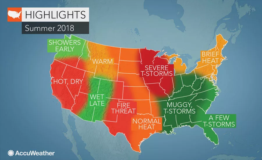 2018 Summer Weather Forecast for Contractors Nationwide - ACHR