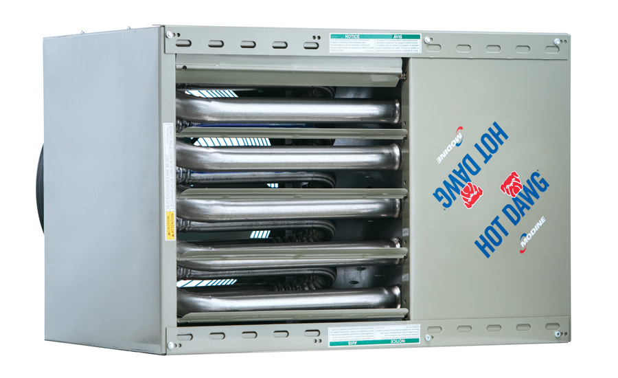 Modine Mfg. Co.’s Hot Dawg H2O is a low-profile, residentially certified hot-water unit heater - ACHR
