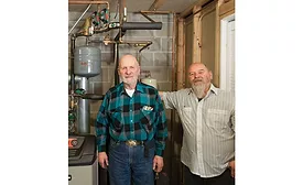 Paul Mercier and a journeyman he worked with completing installation. - The ACHR News