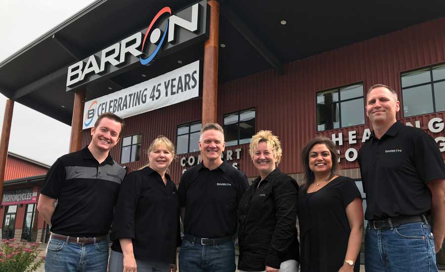 Barron Heating & Air Conditioning Executive Support Team (left to right): Brad Barron, Linda Nordstrom, John Barron, Debbie Gwaltney, Raksha Rughani, and Patrick Harrington.. - The ACHR News