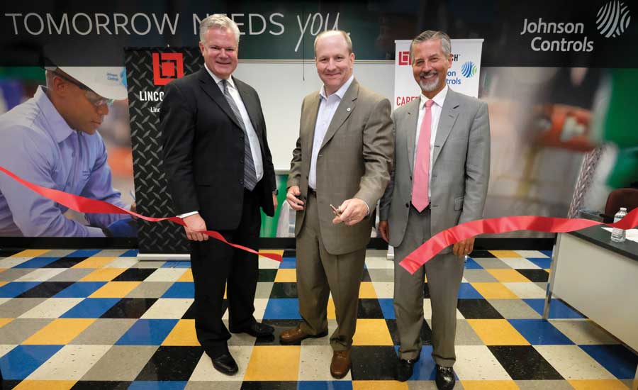 Dan Richins (left), Rod Rushing (center), and Scott Shaw (right), cut the ribbon at the Indianapolis classroom launch. - The ACHR News