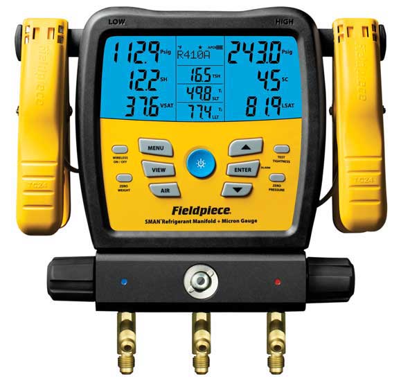 Years of feedback from HVACR field specialists went into the design of the SMAN™ Refrigerant Manifold + Micron Gauge. Both the SM380V and the SM480V are compatible with the Job Link system app. - The ACHR News