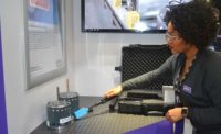 Tiana Maclin, marketing specialist, Regal Beloit, demonstrates the Genteq Electrand Wand for the Ensite motor. - The ACHR News