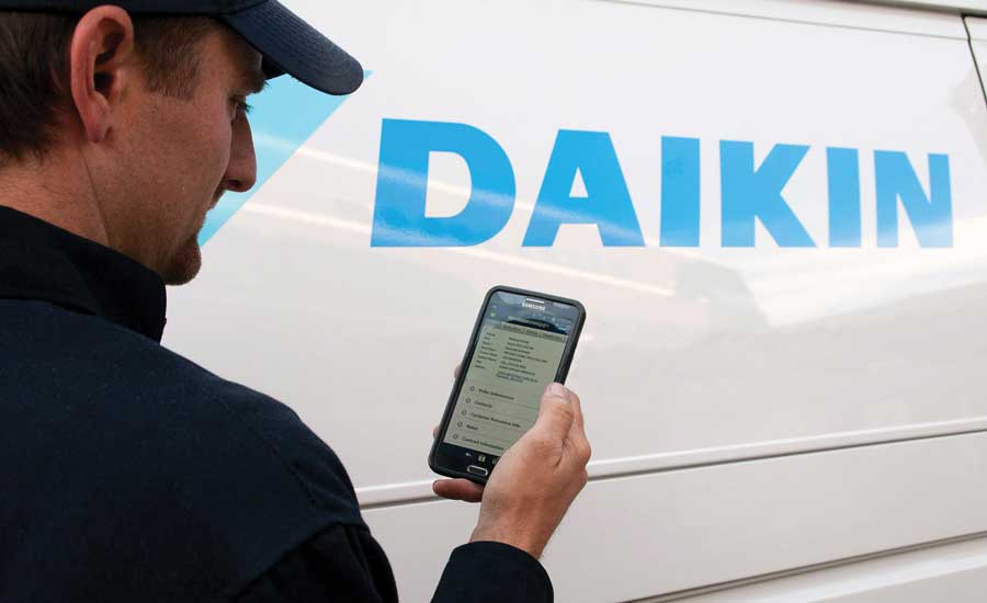 Technician with Daikin M2M app. - The ACHR News