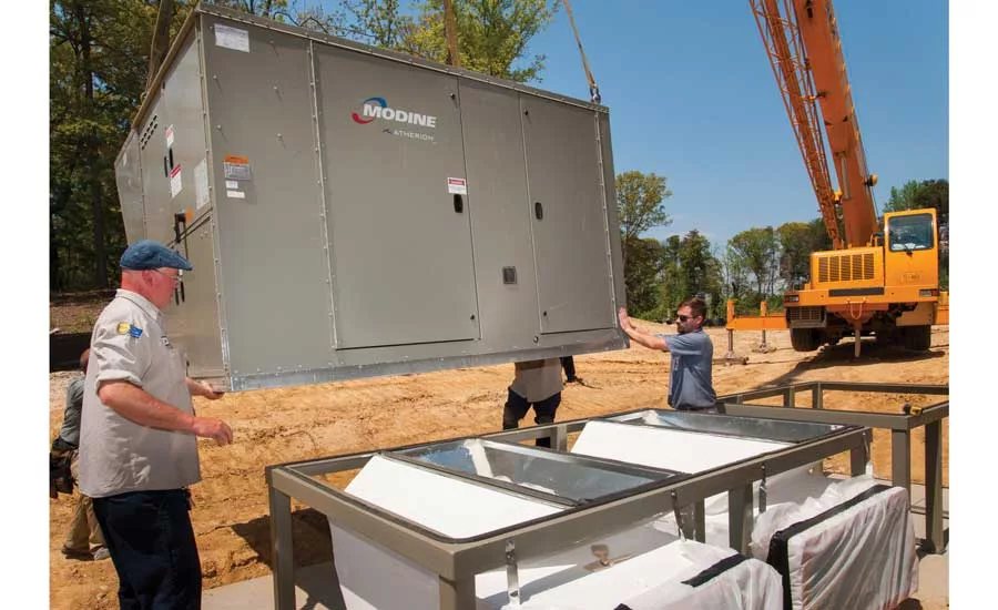 Dedicated outdoor air systems like this one are becoming more common in commercial settings. - The ACHR News