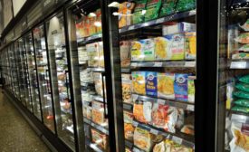 Supermarket refrigeration case.