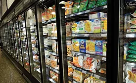 Supermarket refrigeration case.