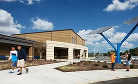 Students at Sandy Grove Middle School in Lumber Bridge, North Carolina, enjoy the heating and cooling provided by the school's geothermal system.