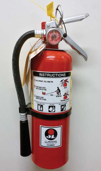 Dry-powder fire extinguisher.