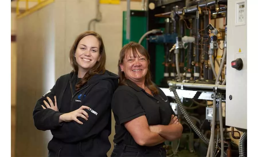 Amanda Crafts (left) was encouraged to go to school for HVACR after learning that one of the instructors, Rhonda Wiggins (right), was female.
