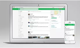 Nextdoor App on laptop.