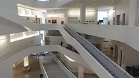 Visual Arts Building View of the atrium from the fourth floor of the University of Iowa Visual Arts Building.