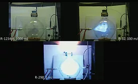 Flame projection testing chart.