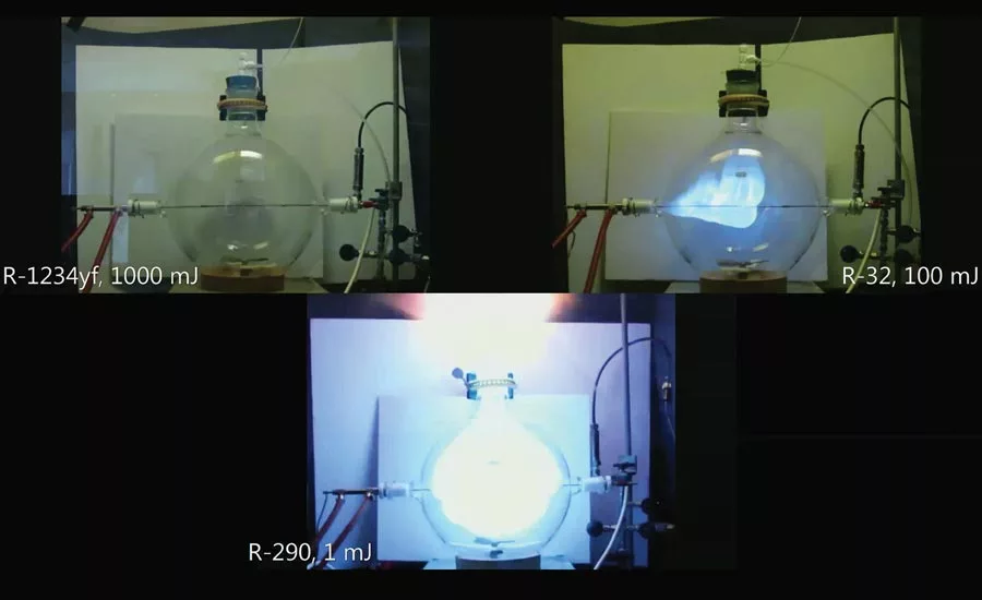 Flame projection testing chart.