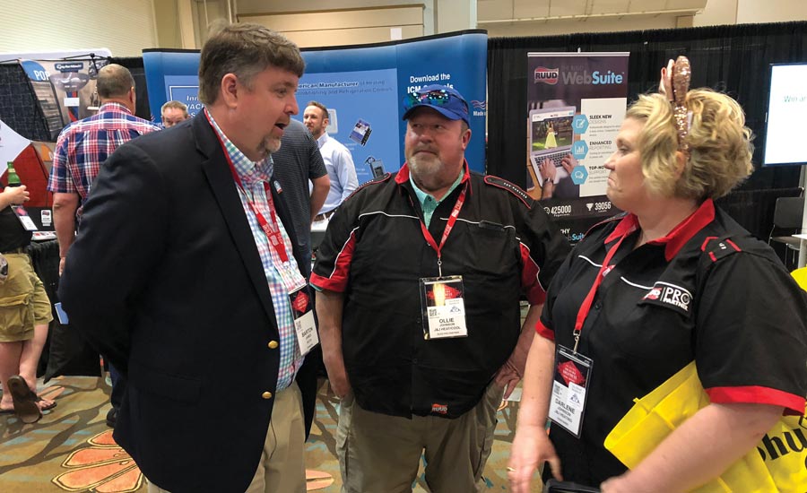 James interacts with contractors at the Rheem Pro Partner Conference.