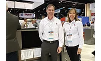 Heath Owens and Becky Kelly were happy to discuss Rheem’s new commercial and residential products on the show floor.