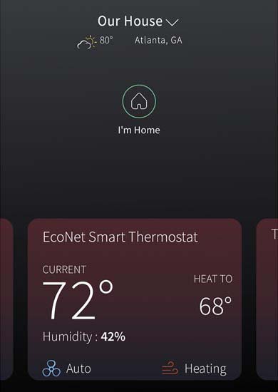Smart thermostat app.