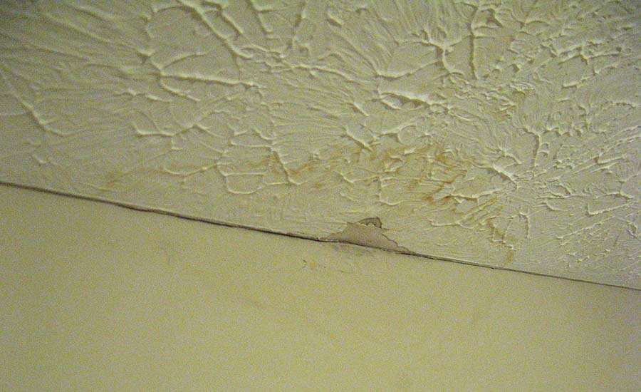 Water damage on drywall.