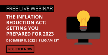 The Inflation Reduction Act - Free Johnson Controls Webinar - December 8, 2022 - 11:00 AM EST