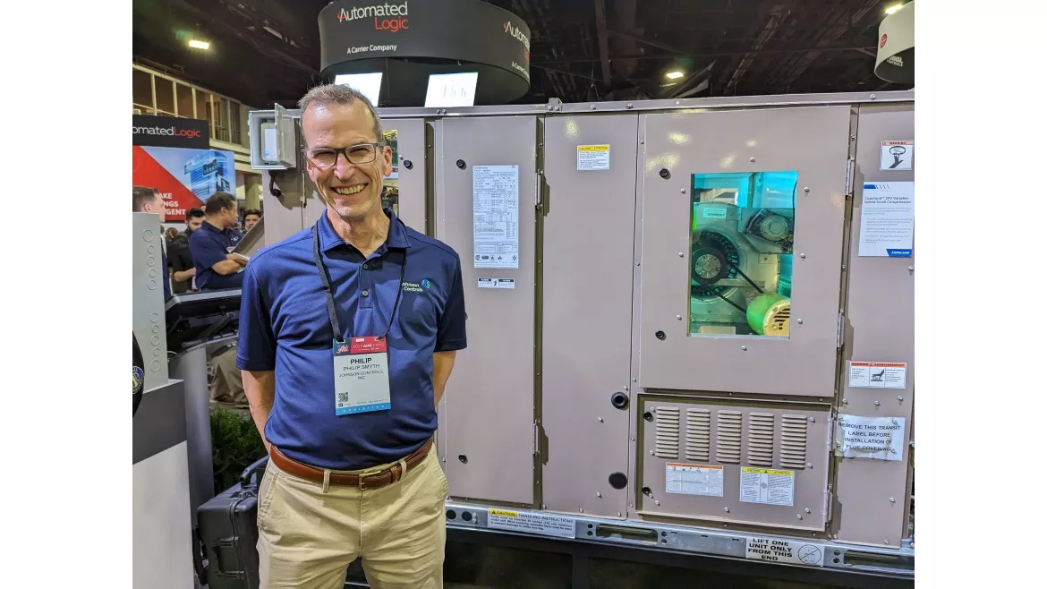 Philip Smyth at Johnson Controls Booth