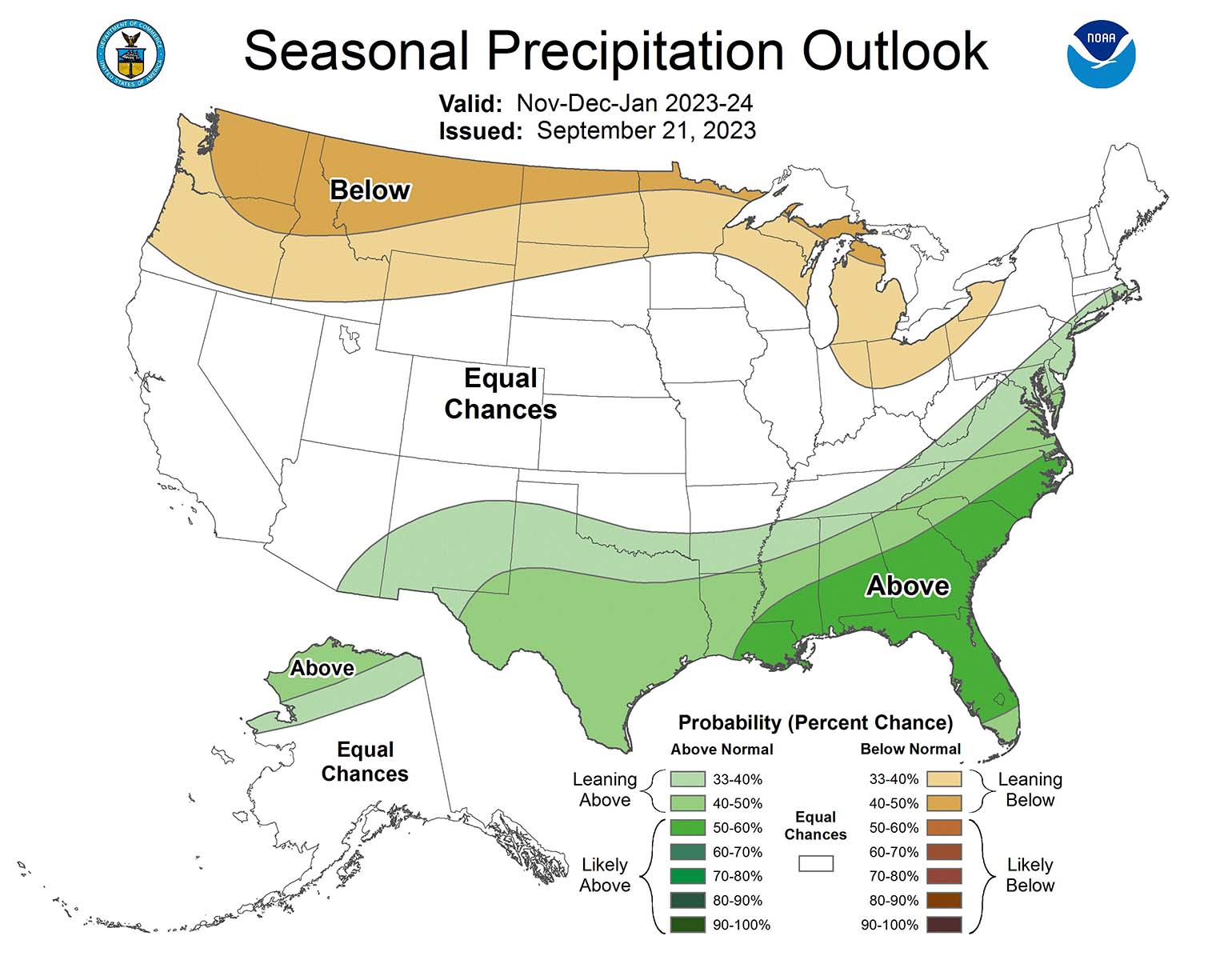 Seasonal Precipitation Outlook Winter 2023.