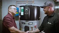 HVAC Technician and Customer HVAC Technician and Customer