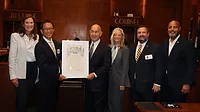Mayor John Whitmire presents proclamation to Daikin's Satoru Akama.JPG Mayor John Whitmire presents proclamation to Daikin's Satoru Akama.JPG