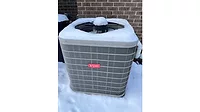 snow on HVAC equipment snow on HVAC equipment
